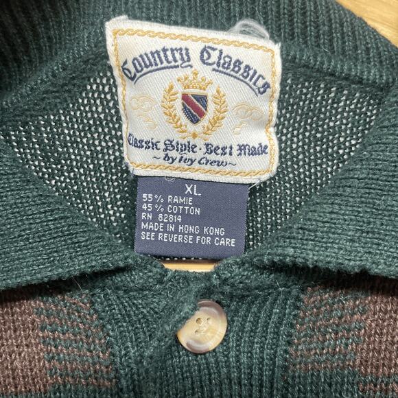 Country Classics Plaid Collared Knit Sweater Golf Polo Ramie Cotton Vintage - Picture 4 of 7